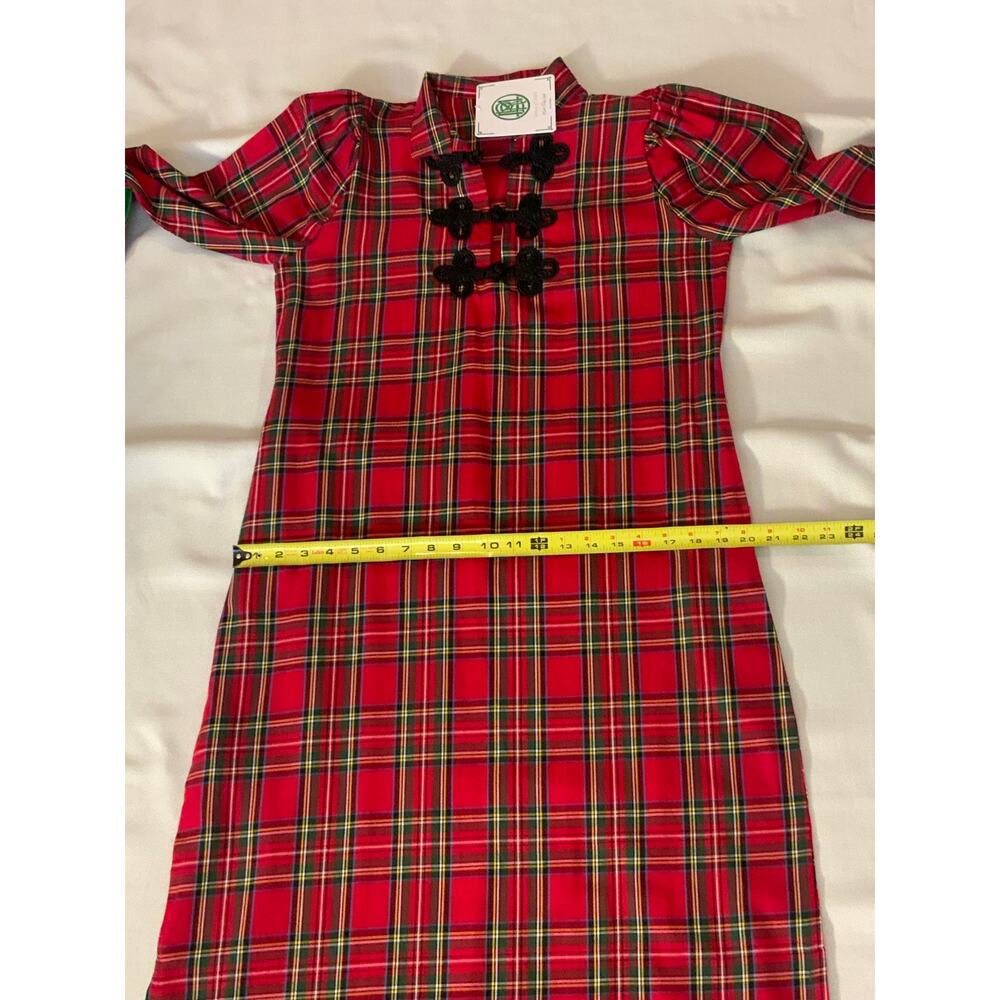 HOUSE OF MBR RED TARTAN BOUVIER LONG $385 NWT SIZE SMALL - Picture 13 of 15
